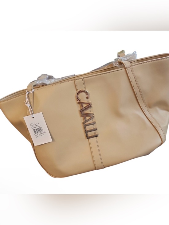 Cavalli Class Handbags - NWT $118 XL Cavalli Class Beige Tote Bag Gorgeous! Mint w/it’s own name bag